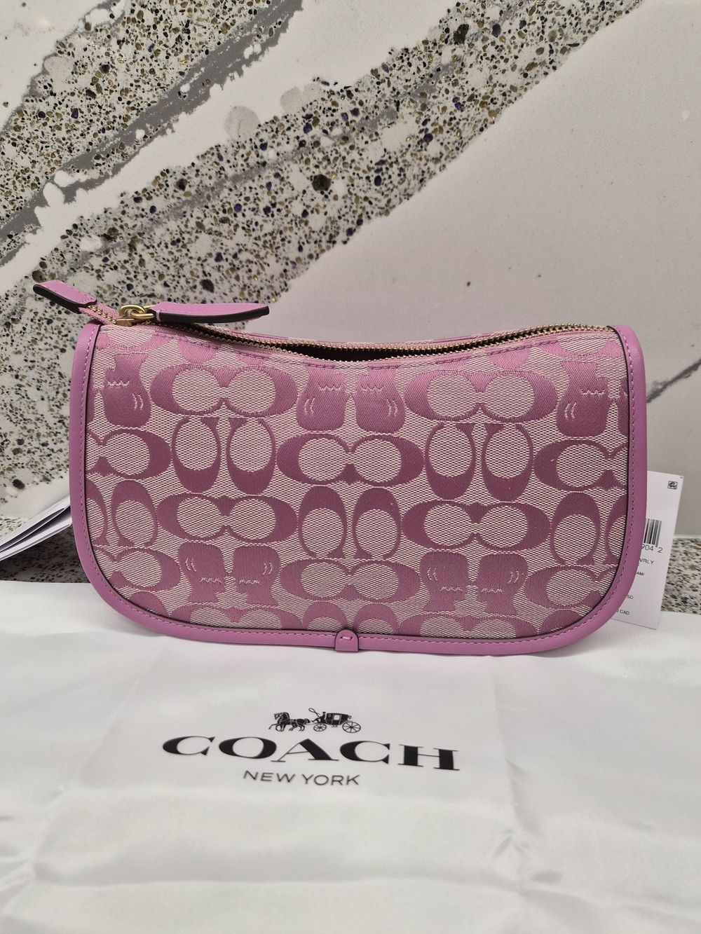 Brain Dead x Coach Signature Jacquard Twin Turnlock Waverly Bag in Fuchsia - Picture 2 of 13